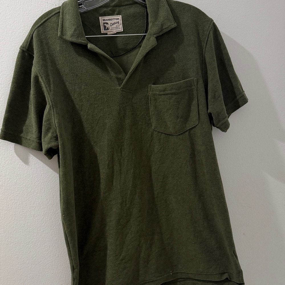 Men's Green coastal Bearbottom polo
